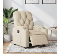 vidaXL Fauteuil inclinable électrique Crème Tissu