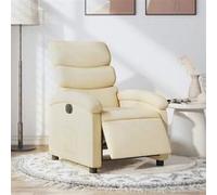 vidaXL Fauteuil inclinable électrique Tissu crème – Pour personnes âgées