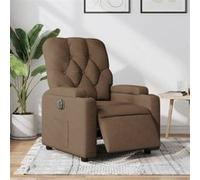 vidaXL Fauteuil réglable électrique tissu marron Beige G