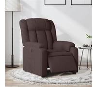 vidaXL Fauteuil inclinable électrique de relaxation avec dossier et accoudoirs – Tissu marron foncé