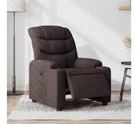 Vidaxl Fauteuil Inclinable Électrique Marron Foncé Tissu Marron