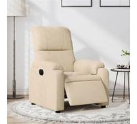 vidaXL Fauteuil réglable électrique tissu microfibre crème Beige G