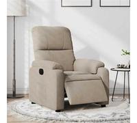 vidaXL Fauteuil inclinable électrique – dossier et repose‑pied réglables – taupe tissu microfibre