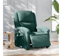 vidaXL Fauteuil inclinable électrique, dossier et repose-pieds réglables, velours vert foncé