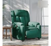 vidaXL Fauteuil inclinable électrique Relaxation avec dossier et accoudoirs Tissu vert foncé