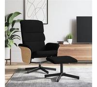 Vidaxl Fauteuil Inclinable Avec Repose-Pied Noir Tissu Noir