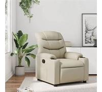 vidaXL – Fauteuil inclinable – avec repose-pieds et accoudoirs – Crème similicuir