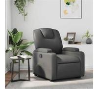 vidaXL Fauteuil inclinable avec porte-gobelets, dossier et accoudoirs – gris similicuir