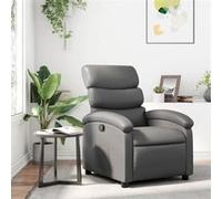 vidaXL Fauteuil inclinable – Chaise de relaxation avec dossier et repose-pied, Gris similicuir
