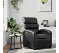 vidaXL Fauteuil Inclinable, Chaise de Relaxation avec Dossier, Siège avec Repose-pied, Fauteuil TV de Salon, Moderne, Noir 371713