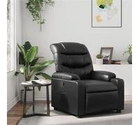 vidaXL Fauteuil inclinable chaise avec repose-pieds dossier et accoudoirs moderne noir similicuir