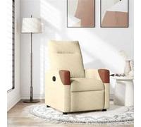 vidaXL Fauteuil inclinable Tissu crème réglable pour personnes âgées