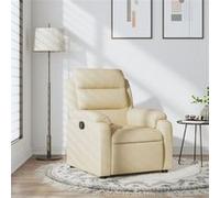 vidaXL Fauteuil inclinable Chaise de relaxation avec repose-pieds, dossier et accoudoirs Tissu crème
