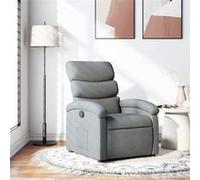 vidaXL Fauteuil Inclinable, Chaise de Relaxation avec Dossier, Siège avec Repose-pied, Fauteuil TV de Salon, Moderne, Gris 371689