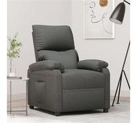 Fauteuil réglable tissu gris foncé