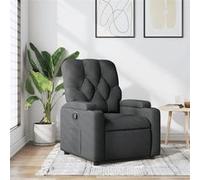 vidaXL Fauteuil inclinable – Porte-gobelets, dossier et accoudoirs – Tissu gris foncé