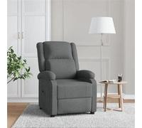 vidaXL Fauteuil inclinable Gris foncé Tissu Gris