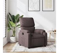 vidaXL Fauteuil inclinable tissu marron foncé avec repose-pieds et accoudoirs
