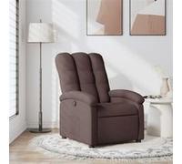 vidaXL Fauteuil inclinable avec repose-pied Tissu marron foncé