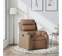 vidaXL Fauteuil Inclinable, Chaise de Relaxation avec Repose-Pieds, Siège avec Dossier et Accoudoirs Salle de Séjour, Moderne, Marron Tissu