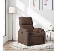 vidaXL Fauteuil inclinable, Chaise de relaxation, tissu microfibre, accoudoirs et dossier, marron