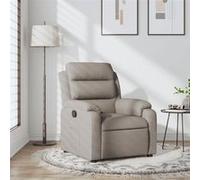 vidaXL Fauteuil inclinable Taupe Tissu Gris
