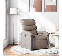 Fauteuil Inclinable, Chaise de Relaxation avec Dossier, Siège avec Repose-pied, Fauteuil TV de Salle de Séjour, Moderne, Taupe Tissu