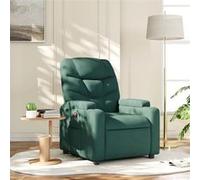 vidaXL Fauteuil inclinable 372447 – Porte-gobelets, dossier et accoudoirs, tissu vert foncé