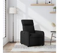 vidaXL Fauteuil inclinable – Chaise avec repose-pieds, dossier et accoudoirs – Moderne tissu noir