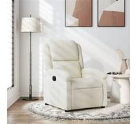 vidaXL Fauteuil inclinable 371806 – Fauteuil TV avec dossier et repose-pied – Velours crème