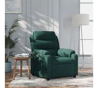 vidaXL Fauteuil inclinable vert foncé velours