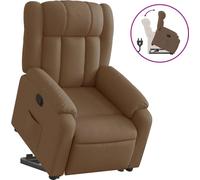 vidaXL Fauteuil relax avec releveur Marron Tissu