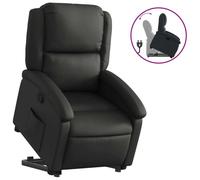 vidaXL Fauteuil relax avec releveur Noir cuir véritable