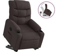 vidaXL Fauteuil relax avec releveur Tissu marron foncé