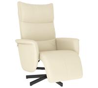 vidaXL Fauteuil relax avec repose-pieds Crème Similicuir