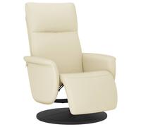 vidaXL Fauteuil relax avec repose-pieds Crème Similicuir