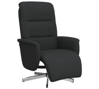 vidaXL Fauteuil relax avec repose-pieds Noir Tissu