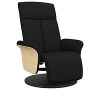 vidaXL Fauteuil relax avec repose-pieds Noir Tissu