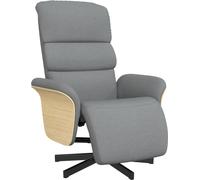 vidaXL Fauteuil relax avec repose-pieds Tissu gris clair