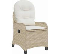 vidaXL Fauteuil Relax avec Coussin en Poly Rattan Beige