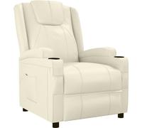 vidaXL Fauteuil relax blanc crème similicuir