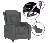 Vidaxl Fauteuil Inclinable Électrique Gris Foncé Tissu Gris