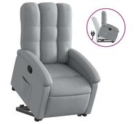 vidaXL Fauteuil relax releveur gris clair Tissu