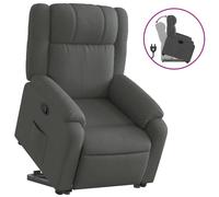 vidaXL Fauteuil relax releveur gris foncé Tissu