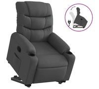 vidaXL Fauteuil relax releveur gris foncé Tissu