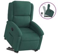 vidaXL Fauteuil relax releveur vert foncé velours