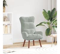 vidaXL Fauteuil Relaxant en Velours Gris Clair
