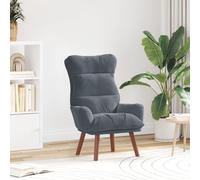 Vidaxl Fauteuil Relaxant En Velours Gris Foncé Gris