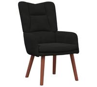 vidaXL Fauteuil Relaxant Noir 63 x 67 x 94 cm Velours, Fauteuil Velours Tendance, Ergonomique Mi-Siècle, Chaise Confortable pour Salon, Décor Moderne