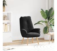 vidaXL Fauteuil Relaxant Noir en Tissu Imite Laine Bou